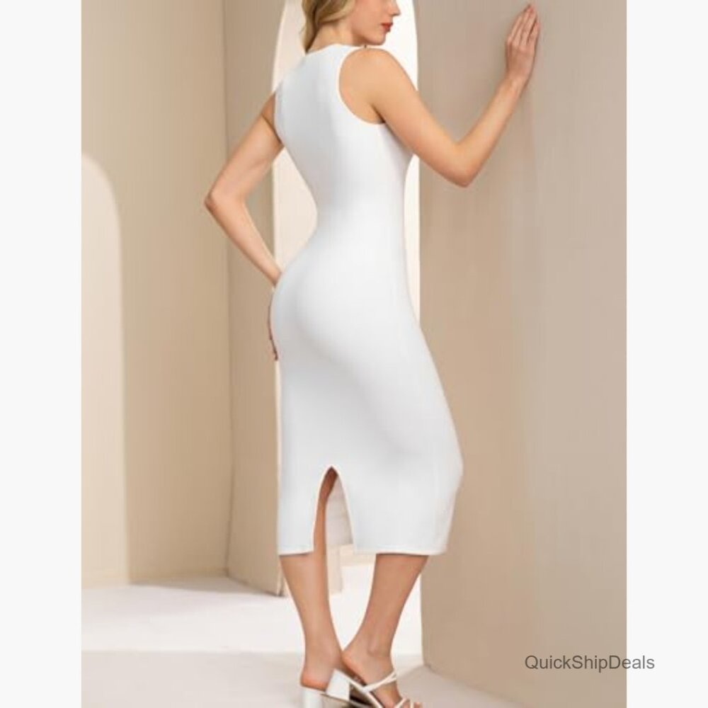 Polyamide Elastane Square Neck Bodycon Midi Dress… - image 2